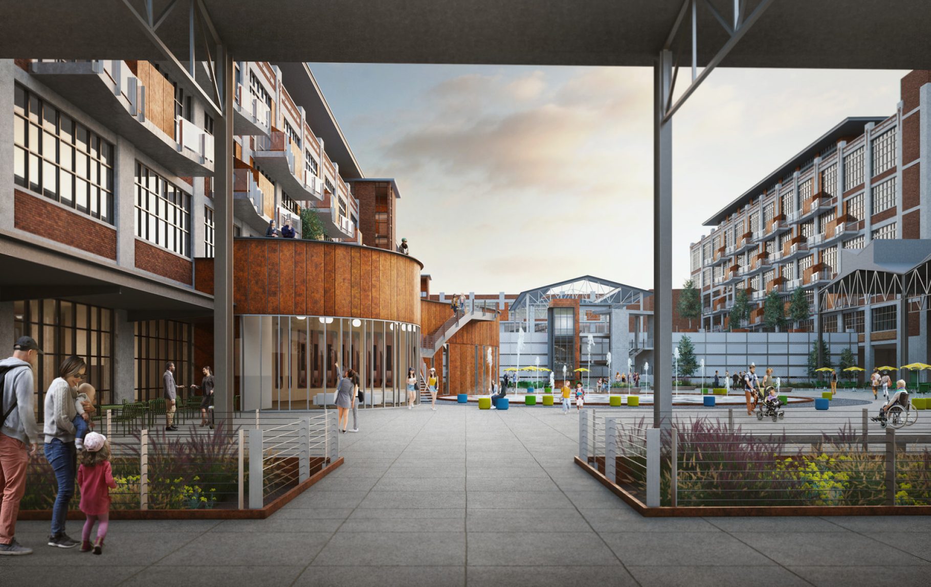 Courtyard and Connection to Rail Platform Concept